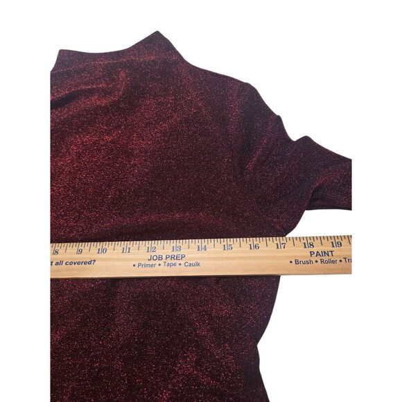 Veronica Beard Crimson Lurex Turtleneck Top - Picture 5 of 13